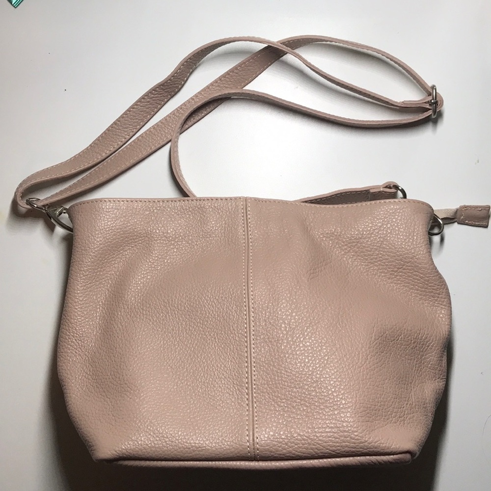 VERA PELLE Genuine Leather Pink Cross Body Purse